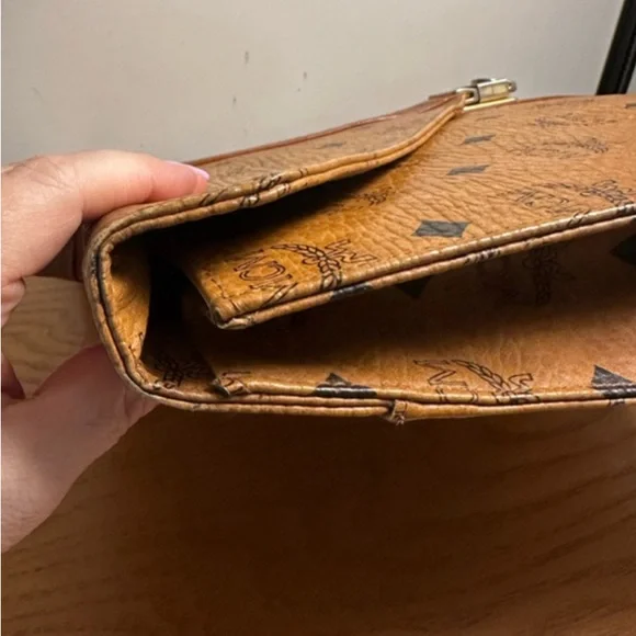 MCM Tan Leather Briefcase with Monogram - Picture 10 of 12